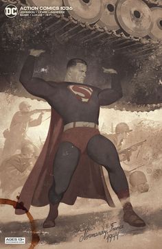 a painting of a man in a superman costume