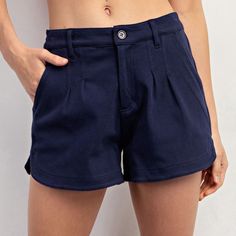 Brand New Without Tags Rae Mode Boutique Navy Blue Paper Boy Shorts. Elastic Waist In Back, Zip Up And Button Top In Front. Pockets. Measurements Are Approximate: Please See Photo With Listing 57% Cotton 29% Polyester 14% Spandex Smoke Free Home Paper Boy, Button Top, Boy Shorts, Elastic Waist, Zip Ups, Navy Blue, Womens Sizes, High Waisted, Spandex