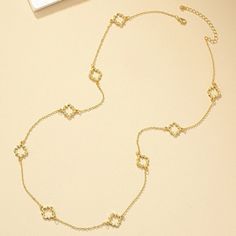 Pattern: Geometric Occasion: Daily, Shopping Quantity: 1 Piece Material: Alloy Gender: Women's Design: Plating Classification: Long Necklace Style: Modern Style, Korean Style Weight: 30g Elegant Long Alloy Necklace, Elegant Gold Alloy Chain Necklace, Chic Gold Metal Long Necklace, Chic Geometric Jewelry Gift, Chic Gold Geometric Jewelry, Gold Geometric Jewelry For Party, Chic Geometric Gold Jewelry, Elegant Geometric Metal Necklace, Elegant Geometric Metal Jewelry