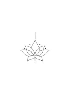 a black and white drawing of a flower with dots on it's petals in the shape of a leaf