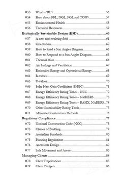 the table of contents is shown with numbers and symbols for each part of the page