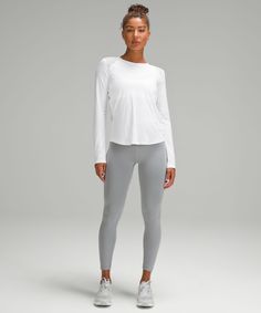 Sprints anyone This lightweight long sleeve has mesh fabric panels for breathability in sweaty situations. Designed for Running. An easy fit that floats away from your body:Sits below the waistband for moderate, everyday coverage. Versatile Lululemon Tops For Spring, Stretch Lululemon Tops For Layering, Lululemon Stretch Tops For Layering, Versatile Lululemon Tops For Fall, Versatile Everyday Lululemon Tops, Versatile Everyday Tops By Lululemon, Spring Long Sleeve Tops By Lululemon, Lululemon Relaxed Fit Long Sleeve Tops, Lululemon Long Sleeve Relaxed Fit Tops