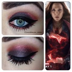 Wanda Maximoff Makeup, Emo Wanda Maximoff, Emo Wanda, Superhero Makeup, Diy Fantasia, Themed Makeup, Scarlet Witch Cosplay, The Scarlet Witch