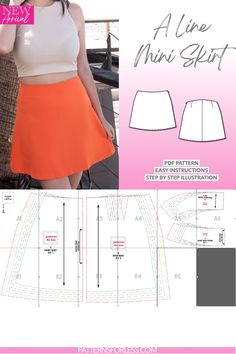 A Line Mini Skirt Sewing Pattern