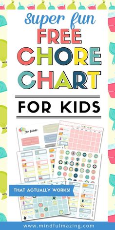 the super fun free chore chart for kids