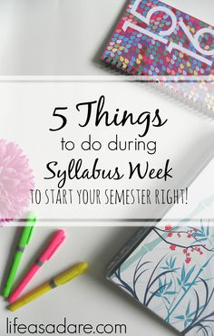 notebooks and pens with the words 5 things to do during sibellaus week