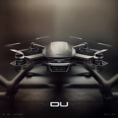 an image of a black and white photo of a remote controlled flying device with the words dji on it