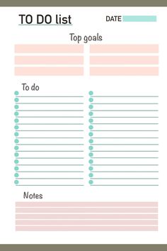 the to do list is shown in pink and blue