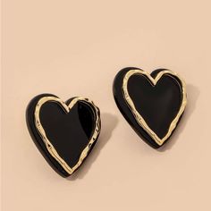 Color: Black Style: Fashionable Details: Heart Type: Stud Material: Pmma Gender: Women Description Product Measurements In Cm: Size One-Size2.6 Eardrop Heighteardrop Width 2.4 Trendy Black Heart-shaped Earrings, Black Heart Earrings For Gift, Trendy Heart Earrings For Party, Trendy Party Heart Earrings, Trendy Black Heart Earrings For Gift, Casual Black Jewelry For Valentine's Day, Black Earrings For Valentine's Day, Cute Black Earrings For Valentine's Day, Black Heart Earrings For Parties