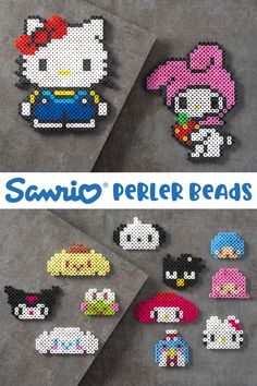 the instructions to make this hello kitty perler bead pattern are easy and fun