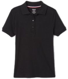 Fitted Cotton Polo Shirt For School, Fitted Casual Polo Shirt For School, Preppy Cotton Polo Shirt For School, School Uniform Tops With Collar, Fitted Collared School Uniform Tops, Basic School Polo Shirt, Fitted Polo Shirt For School, Fitted Solid Polo Shirt For School, Preppy Black Cotton Top