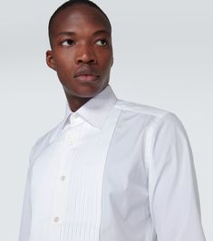 Find TOM FORD Cotton Voile Tuxedo Shirt on Editorialist. Made in Italy. Closure: buttoned front. Care instructions: dry clean. Designer color name: Optical White. Material: 100% cotton. Tom Ford Tuxedo, Tuxedo Shirt, Men's Toms, Tom Ford Men, Tuxedo Shirts, Color Name, Cotton Poplin Shirt, Tuxedo For Men, Cotton Voile