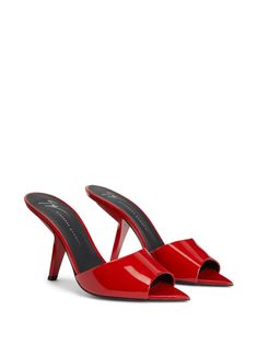 Giuseppe Zanotti Mystero 90mm Leather Mules - Farfetch Fashions Designs, Pink Nike Shoes, Luxury Lifestyle Women, Summer 2025, Mid Heel Shoes, Giuseppe Zanotti Shoes, Red Sandals, Statement Shoe, Pink Nikes