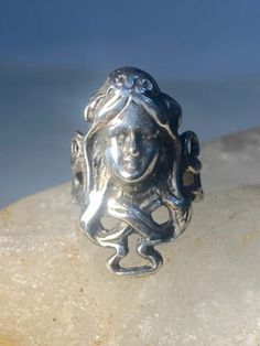 Art Deco Band, Face Ring, Ring Art Deco, Women Girl, Art Deco, Band, Sterling Silver, Ring, Silver