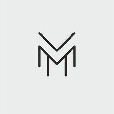 the letter m is made up of two thin lines, and it appears to be black