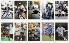 many different pictures of football players and their uniforms