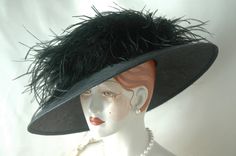 Ladies Edwardian Straw Hat Downton Abbey Elegant by LadySalisbury, $215.00 Elegant Black Hats, Historical Hats, Custom Made Hats, Womens Straw Hats, Oversized Hat, Elegant Hats, Kentucky Derby Hat, Derby Hat, Ooh La La