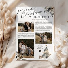 a christmas card with photos and text on it