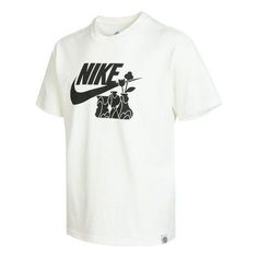 Men's Nike Logo Flowers Printing Casual Sports Short Sleeve White T-Shirt DQ1009-133 White Casual T-shirt For Sports, Casual White T-shirt For Sports, White Graphic Print Sportswear T-shirt, Nike Sports T-shirt For Spring, White Moisture-wicking T-shirt For Spring, Nike Short Sleeve Sportswear T-shirt, Spring Sports T-shirt, Spring Sportswear T-shirt For Sports, Nike Sportswear T-shirt With Graphic Print