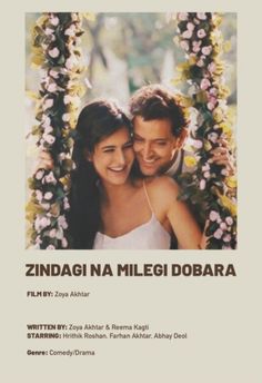 the poster for zindagi na mielgi dobara, which features two people