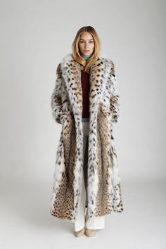 American lynx full length fur coat. Shawl collar to frame the face with the exotic spots of the lynx fur. Ankle length, luxurious evening coat to keep you warm from your dinner plans to your black tie events. 15% off your first purchase! Free shipping over $100; 30-day returns. Order online today. Fabulous Furs, Fur Coats Women, Black Tie Event, Fur Fashion, Lynx, Coat Fashion, Fur Jacket, Paloma, Fur Coat