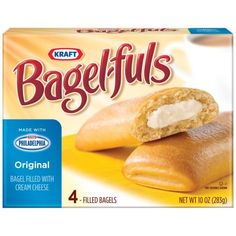 bagelfuls bread filled with cream cheese, 4 - count boxes / pack