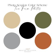 the color scheme for an art project with black, white and brown circles in different colors