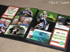 an open book with pictures of children and animals on the pages is laying on the floor