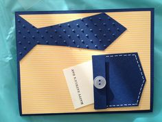 a father's day card with a blue tie