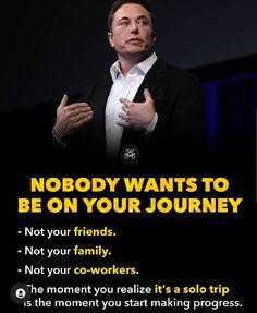 a man standing in front of a screen with an ad on it that says nobody wants to be on your journey