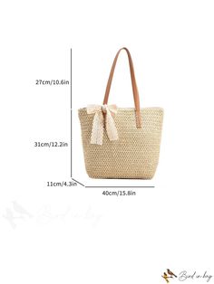 BirdinBag - Stylish Hollow Out Beach Tote: Fashionable, Spacious, and Perfect for Summer Vacations! Elegant Summer Beach Bag With Adjustable Strap, Elegant Cream Beach Bag For Vacation, Chic Shoulder Bag For Vacation, Elegant Beige Beach Bag, Chic White Bag For Vacation, Chic White Vacation Bag, Elegant Beige Crochet Bag For Beach Season, Elegant Beach Crochet Bag With Adjustable Strap, Elegant Crochet Beach Bag With Adjustable Strap