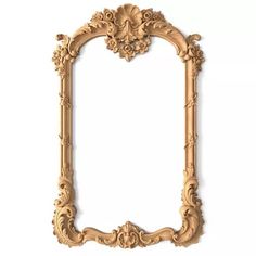 an ornate gold frame is shown against a white background with clippings for text