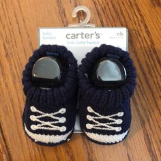 Nwt Carter’s Newborn Baby Booties. Blue And White. Blue Non-slip Round Toe Booties, Blue Non-slip Booties For Playtime, Casual Blue Booties For Playtime, Casual Blue Booties With Round Toe, Blue Casual Booties With Round Toe, Casual Blue Round Toe Booties, Casual Blue Booties With Soft Sole, Baby Basics, Baby Walker