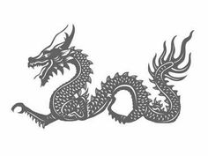 a drawing of a dragon on a white background