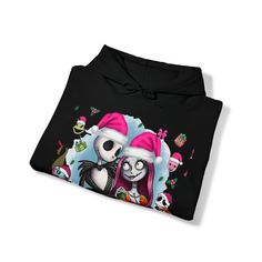 This PoP! Unisex Hooded Sweatshirt is perfect for any fan of 'The Nightmare Before Christmas'! Featuring bright and vivid colors of Jack and Sally, it'll be sure to become your go-to hoodie for the holiday season! Get into the Christmas spirit in style! Ho Ho Ho! Unisex Classic fit Kangaroo pouch pocket 50% cotton and 50% polyester Tear-away label for a scratch-free wearing experience ** CUSTOM ITEM = NON-REFUNDABLE ** Bomb Pop, Christmas Pops, Beauty Bundle, Jack And Sally, Gift Bundles, Ho Ho Ho, Kangaroo Pouch, Nightmare Before, Nightmare Before Christmas