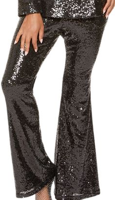 Introducing the Love the Queen 17499-Church Pants that encapsulate sophistication with a touch of sparkle for the modern woman. The pants feature a striking flare design that adds a classic yet contemporary silhouette to any ensemble. Adorned with shimmering sequins throughout, these pants are guaranteed to turn heads and make a statement wherever you go. The comfort-fit waistband ensures these pants sit comfortably at the midsection, offering both comfort and style without compromising on either. Designed to flatter various body types, they provide ample movement for an effortlessly chic look. The high-quality fabric blend allows for a soft touch, while the durability ensures they can be a go-to piece in your wardrobe for years to come. Whether attending a church service, participating in Elegant Flares For Night Out, Elegant Black Evening Flares, Black Elegant Evening Flares, Elegant Black Flares For Party, Elegant Black Flares For Evening, Elegant Black Flares For Night Out, Full Length Flares For Fall Night Out, Full Length Flares For Night Out In Fall, Fall Full Length Flares For Night Out