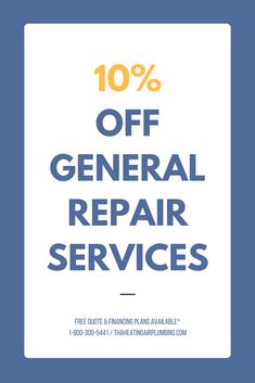 the 10 % off general repair services coup is shown in blue and white with an image of