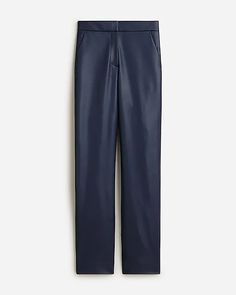 J.Crew: Kate Straight-leg Pant In Faux Leather For Women Pants Straight, Work Fashion, Straight Leg Pants, Tank Shirt, Tank Top Shirt, Jumpsuit Dress, Fashion News, Work Wear, J Crew