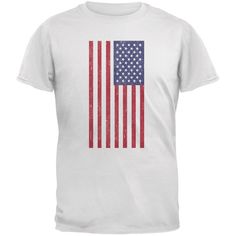 This Old Glory design is printed on a high-quality 100% cotton, crew neck, short sleeve t-shirt. Featuring a distressed american flag graphic. Distressed White Short Sleeve T-shirt, White Distressed Short Sleeve T-shirt, Independence Day Cotton Short Sleeve T-shirt, Casual Short Sleeve T-shirt With American Flag, Casual Cotton T-shirt For 4th Of July, American Flag Cotton T-shirt For 4th Of July, Casual 4th Of July T-shirt Made In Usa, Casual T-shirt Made In Usa For 4th Of July, Casual Soft-washed T-shirt For 4th Of July