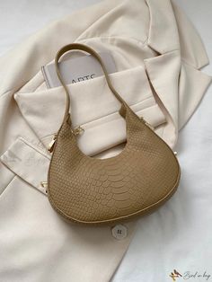 Bird in Bag - Stylish Solid Color Shoulder Bag - Summer Fashion Collection Trendy Khaki Hobo Shoulder Bag, Trendy Khaki Bag With Zipper Closure, Trendy Khaki Bag With Zipper, Trendy Khaki Hobo Bag For Shopping, Trendy Khaki Satchel Shoulder Bag, Trendy Khaki Shoulder Bag With Zipper Closure, Trendy Khaki Satchel Bag, Trendy Beige Satchel Hobo Bag, Chic Khaki Bag With Double Handle