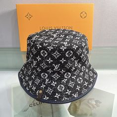 Louis Vuitton Buddy Bucket Hat In Black Luxury Designer Bucket Hat With Curved Brim, Luxury Black Bucket Hat With Curved Brim, Luxury Designer Brimmed Bucket Hat, Bucket Hat Louis Vuitton, Louis Vuitton Bucket Pm, Dior Shirt, Gucci Shirt, Chanel Shirt, Louis Vuitton Shirt