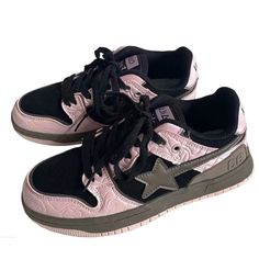 Y2k Trainers, Pink And Black Shoes, Y2k Pink And Black, Y2k Sneakers, Aesthetic Sneakers, 90s Y2k Fashion, Cute Grunge, Dr Shoes, Pastel Goth Fashion