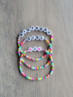 Cute Birthday Beaded Bracelets With Name, Birthday Beaded Bracelets With Name, Customized Playful Beaded Bracelets For Birthday, Birthday Beaded Bracelet With Name, Handmade Rainbow Beaded Bracelet For Birthday, Photo Care, Birthday Bracelet, Beads Bracelet Design, Bracelet Crafts