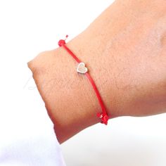 Red String Bracelet with Silver Heart Set (1 with Charm, 1 Plain) | Couple Bracelet | Red String of Fate | Handmade Jewelry Adjustable Red Heart Charm Bracelet, Red Heart Charm Bracelet For Friendship, Red Heart Charm Jewelry For Friendship, Valentine's Day Heart Bracelet With Sliding Knot, Silver Friendship Bracelets With Heart Charm As Gift, Silver Friendship Bracelets With Heart Charm, Heart-shaped Friendship Bracelets With Sliding Knot For Valentine's Day, Valentine's Day Heart Friendship Bracelets With Adjustable Cord, Minimalist Heart-shaped Friendship Bracelets For Valentine's Day