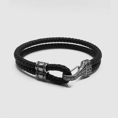 The devils in the detail. Finished with a filigree engraved lobster clasp, the leather rope bracelet will break up the metal and add new levels to your look. Wear it solo or stack it with any silver bracelet of your choice for an instantly elevated look. ✓ Vegan Leather ✓ 316L Stainless Steel & Rhodium ✓ Water, Heat, Sweat Resistant✓ Hypoallergenic (No Green Skin) Adjustable Silver Leather Bracelet With Sterling Silver Clasp, Adjustable Silver Leather Bracelet With Stainless Steel Clasp, Adjustable Silver Braided Bracelet With Stainless Steel Clasp, Adjustable Metal Braided Bracelet With Lobster Clasp, Adjustable Black Leather Bracelet With Sterling Silver Clasp, Classic Braided Bracelets With Lobster Clasp As Gift, Classic Braided Bracelet With Lobster Clasp As Gift, Classic Adjustable Engraved Braided Bracelets, Classic Adjustable Braided Bracelet With Lobster Clasp