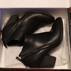 Black Chaps Size 9 Ankle Boots Brand New Casual Black Heeled Boots With Zipper Closure, Casual Black Heeled Boots With Zipper, Black Block Heel Heels With Zipper Closure, Black Block Heel Heels With Zipper, Black Block Heel With Zipper Closure, Black Block Heels With Zipper Closure, Black Heels With Zipper And Block Heel, Casual Black Ankle-high Heeled Boots, Black Ankle Boot Heels With Zipper