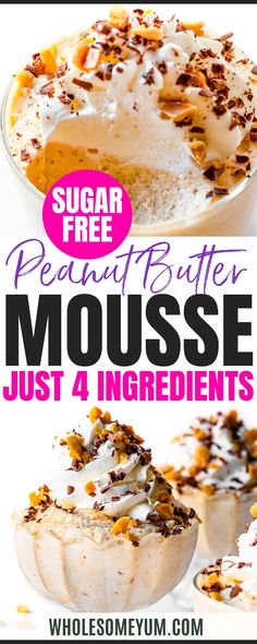 Peanut butter mousse recipe Peanut Butter Mousse, Wholesome Yum, Healthy Recipes For Diabetics, Keto Friendly Desserts, Healthier Eating, Easy Peanut Butter, Mousse Recipes, Eating Recipes, Keto Dessert Recipes