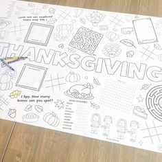 a thanksgiving activity for kids to do on the floor