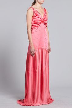 Marni plisset sleeveless gown in pink candy. 72% Acetate Woven, 28% Viscose-Rayon Woven Dry Clean Made in Italy Pre-draped Pink Silk Evening Dress, Pink Sleeveless Evening Dress With Pleated Bodice, Spring Pink Evening Dress With Pleated Bodice, Pink Ruched Pre-draped Evening Dress, Pink Pre-draped Maxi Dress For Cocktail, Pink Pre-draped Floor-length Evening Dress, Pink Feminine Silk Evening Dress, Fitted Pink Maxi Dress With Pleated Back, Feminine Pink Silk Evening Dress