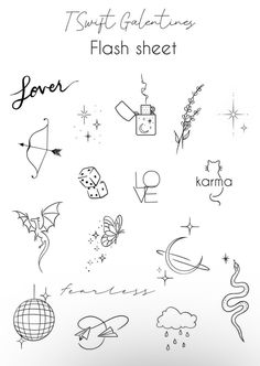 the flash sheet is filled with different symbols